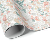 bloembloemennaadloos patroon cadeaupapier (Rol Hoek)