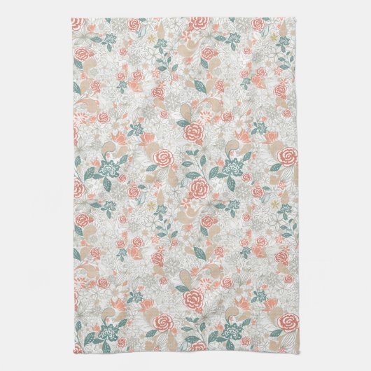  bloembloemennaadloos patroon theedoek (Verticaal)