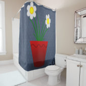 Bloembloemkool blauw douwergordijn douchegordijn (In situ)