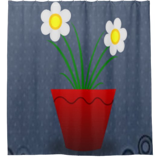 Bloembloemkool blauw douwergordijn douchegordijn (Voorkant)