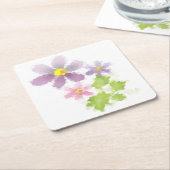 Bloembloemmozaïek 2 kartonnen onderzetters (Schuin)