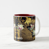Bloembloesems in Sepia gepersonaliseerd Tweekleurige Koffiemok (Voorkant rechts)