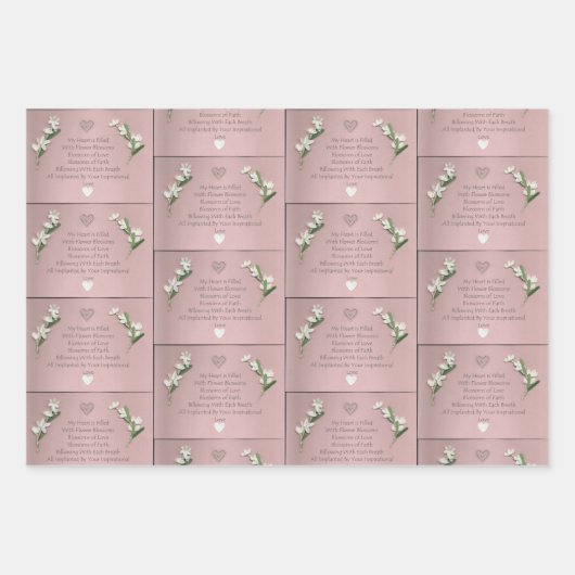 Bloembloesems Inpakpapier Vel (Voorkant)