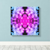 Bloembloesems zwart en wit Abstract gekleurd Canvas Afdruk (Insitu (Houten vloer))