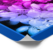 Bloembloesems zwart en wit Abstract gekleurd Poster (Hoek)