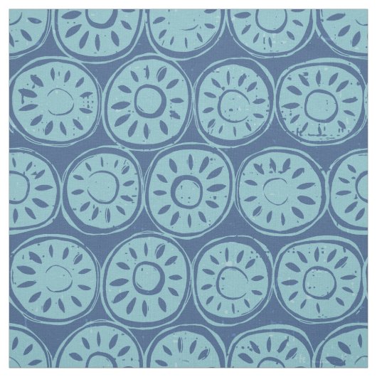bloemblok blauw stof (Swatch)