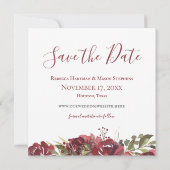 Bloemblok Monogram Bourgogne Floral Multi Foto Save The Date (Achterkant)