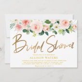 Bloemblush bruids douche uitnodiging (Voorkant)