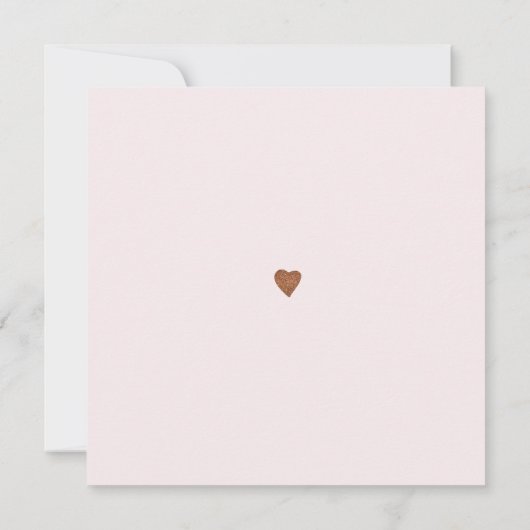 Bloemblush koperen glitter script vrijgezellenfees kaart (Achterkant)