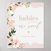 Bloemblush roze Baby's zijn zoet baby shower Poster (Voorkant)