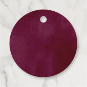 Bloemblush roze bordeaux marineblauw bedankjes labels (Achterkant)