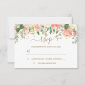 Bloemblush Roze Goud Confetti RSVP (Voorkant)