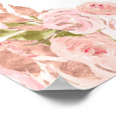 Bloemblush roze goud tiara vlinder quinceañera poster (Hoek)