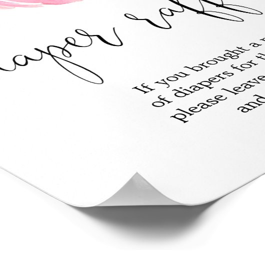 Bloemblush roze groen Luier loterij teken Poster (Hoek)