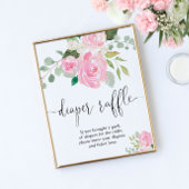 Bloemblush roze groen Luier loterij teken Poster