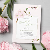 Bloemblush roze lente vrijgezellenfeest kaart