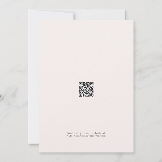 Bloemblush roze lint gouden kroon Baby shower Kaart (Achterkant)