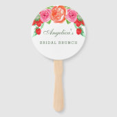 Bloemblush roze pioenroos bruids brunch dank u handwaaier (Voorkant)