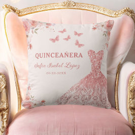 Bloemblush roze prinses Quinceanera Kussen