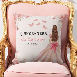 Bloemblush roze prinses Quinceanera Kussen