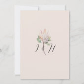 Bloemblush Roze Protea Native Flowers Wedding Kaart (Achterkant)