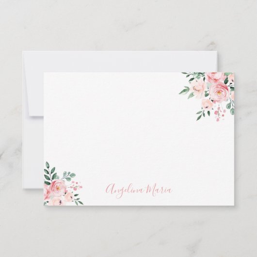 Bloemblush roze Quinceañera Bedankkaart (Achterkant)