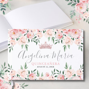 Bloemblush Roze Quinceanera Gastenboek