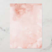  Bloemblush Wit Goud Quinceanera Folie Uitnodiging (Achterkant)