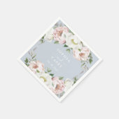 Bloemblush wit groen gepersonaliseerde bruiloft servet (Hoek)