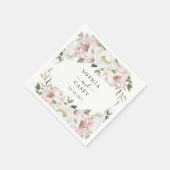 Bloemblush wit groen gepersonaliseerde bruiloft servet (Hoek)