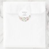 Bloemblush Witte Pioen groen envelopzegel Ronde Sticker (Tas)