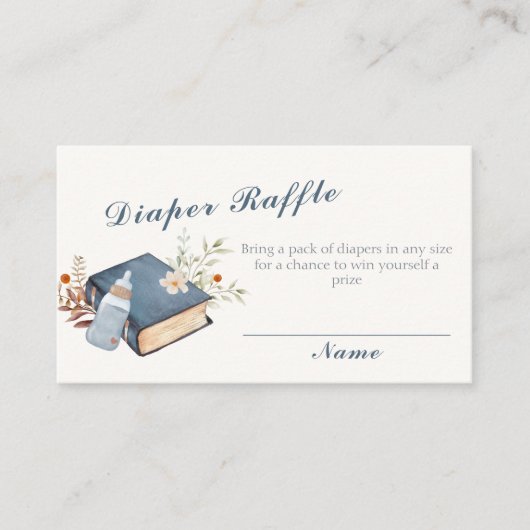  Bloemboeken Luier Raffle Baby shower Informatiekaartje (Voorkant)