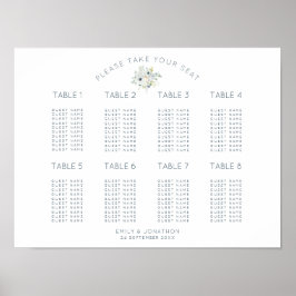 Bloemboeket 8 Tafels 80 Vierkante Zitplaatsindelin Poster