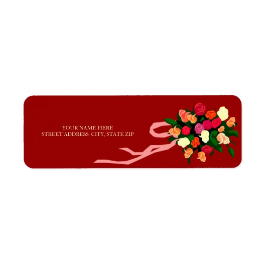 Bloemboeket Adres Verzendlabels Etiket (Voorkant)