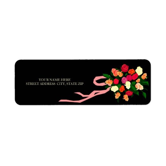 Bloemboeket Adres Verzendlabels Etiket (Voorkant)