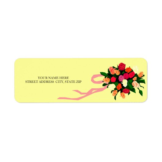 Bloemboeket Adres Verzendlabels Etiket (Voorkant)