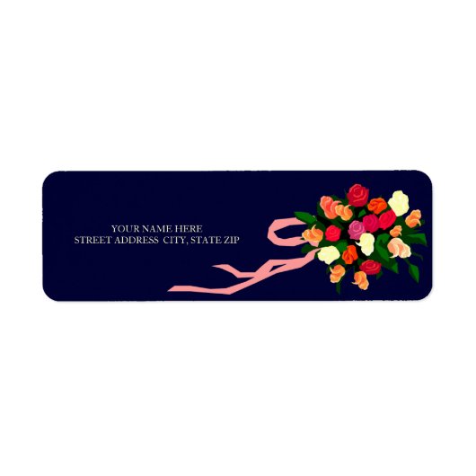 Bloemboeket Adres Verzendlabels Etiket (Voorkant)