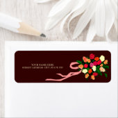 Bloemboeket Adres Verzendlabels Etiket (Insitu)