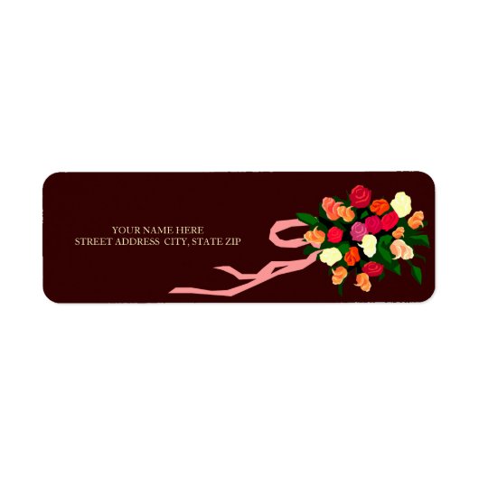 Bloemboeket Adres Verzendlabels Etiket (Voorkant)