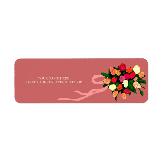 Bloemboeket Adres Verzendlabels Etiket (Voorkant)