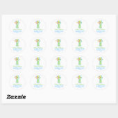 Bloemboeket adreslabel ronde sticker (Vel)