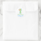 Bloemboeket adreslabel ronde sticker (Tas)