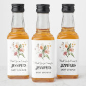 Bloemboeket, Baby shower dank u gunst, Likeurfles Etiket (Flessen)