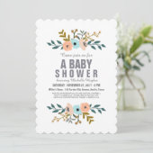 Bloemboeket Baby Shower Kaart (Staand voorkant)
