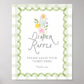 Bloemboeket Baby Shower Luier Raffle Poster (Voorkant)