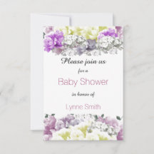 Bloemboeket Baby Shower Uitnodiging