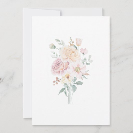 Bloemboeket Bloemige Trouw Uitnodigingskaart Save The Date (Achterkant)