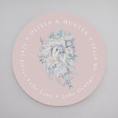 Bloemboeket Bruiloft Paar Namen Retouradres Ronde Sticker