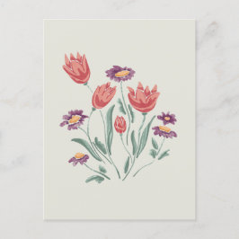 Bloemboeket delicate bloemstukken briefkaart