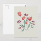Bloemboeket delicate bloemstukken briefkaart (Voorkant / Achterkant)